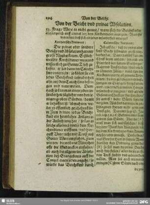 Von der Beicht und privat Absolution