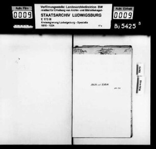 Kommunsachen: Bausachen, Oberamt Backnang