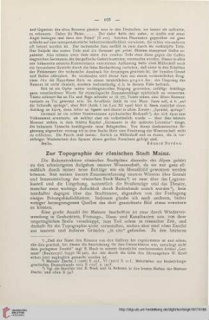 1: Zur Topographie der römischen Stadt Mainz