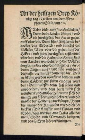 An der heiligen Drey Könige tag ...