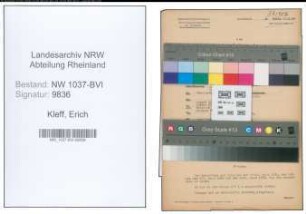Entnazifizierung Erich Kleff , geb. 03.04.1905 (Friseur)