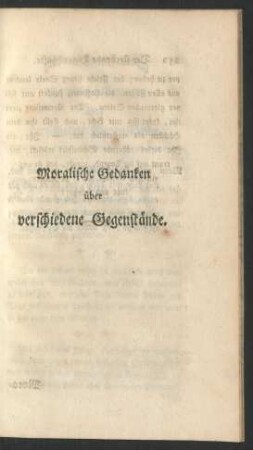 Moralische Gedanken über verschiedene Gegenstände