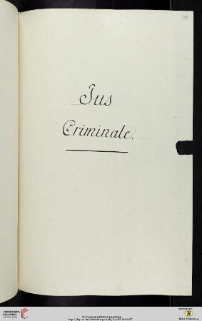 Einleitung zum achten Titulus (der Classis IV Iuridica): Ius Camerale