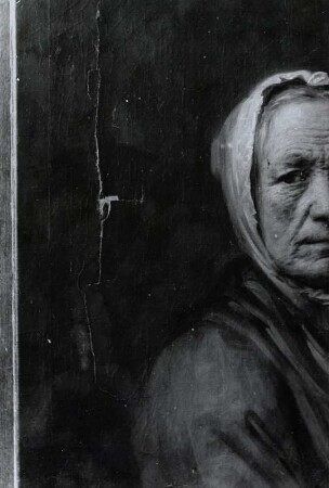 Bildnis einer bejahrten Frau mit weißer Haube