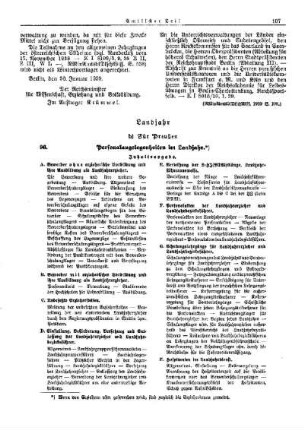 Personalangelegenheiten im Landjahr : [Landjahr] ; [Für Preußen] ; [Amtliche Erlasse] ; [Amtlicher Teil]