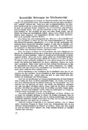 Keramische Uebungen im Werkunterricht
