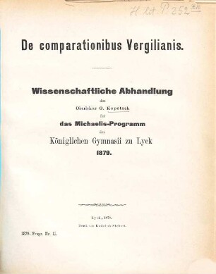 Jahresbericht des Königlichen Gymnasiums zu Lyck : für das Schuljahr ..., 1878/79