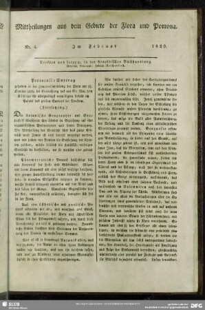 Mitteilungen aus dem Gebiete der Flora und Pomona