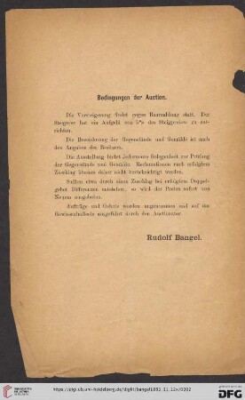 Bedingungen der Auction