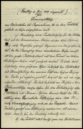 Bericht des ersten Sekretars an das General-Sekretariat