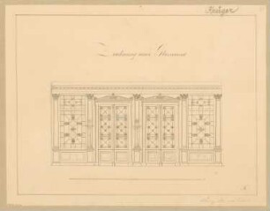 Flurabschluss: Glaswand Monatskonkurrenz November 1838: Aufriss; Maßstabsleiste