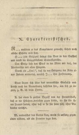 X. Charakteristisches
