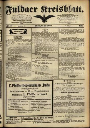 Zweite Ausgabe vom Montag, den 28. Februar 1910.