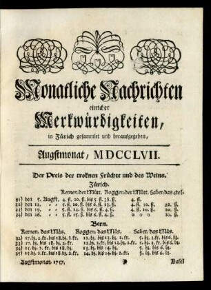 Augstmonat, MDCCLVII