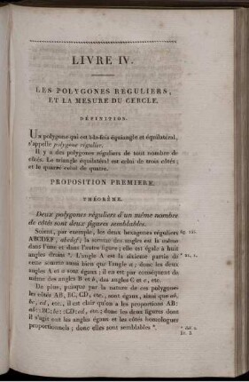 Livre IV. Les polygones réguliers, et la mesure du cercle.