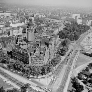 Südliche Innenstadt von Leipzig : Blick vom Neuen Rathaus Richtung Nordosten