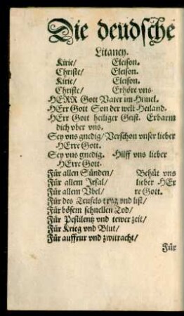 Die deudsche Litaney.