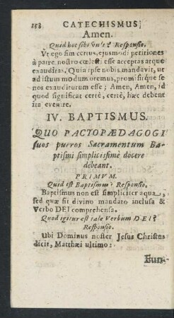 IV. Baptismus.