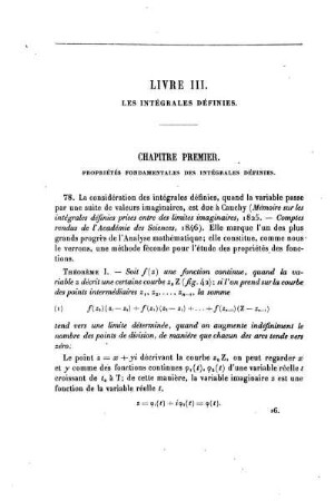 CHAPITRE I. - Propriétés fondamentales des intégrales définies.