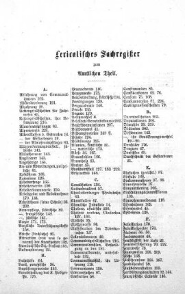 Lexikalisches Sachregister