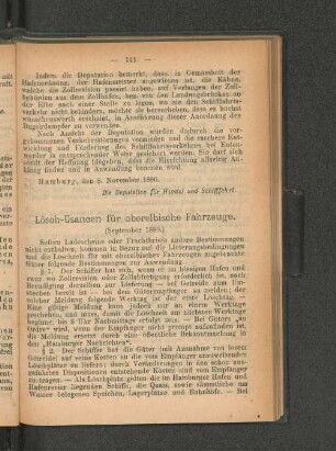 Lösch-Usancen für oberelbische Fahrzeuge.