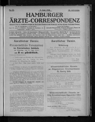 No. 23. 9. Juni 1918. 21. Jahrgang.