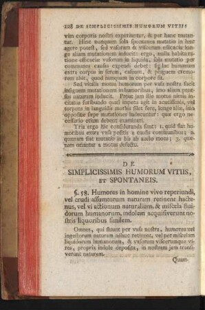 De Simplicissimis Humorum Vitiis, Et Spontaneis