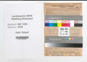 Entnazifizierung Robert Kohl , geb. 15.01.1893 (Lehrer)