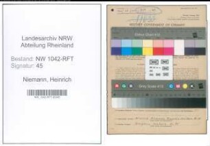 Entnazifizierung Heinrich Niemann , geb. 01.01.1917 (Gaertner)