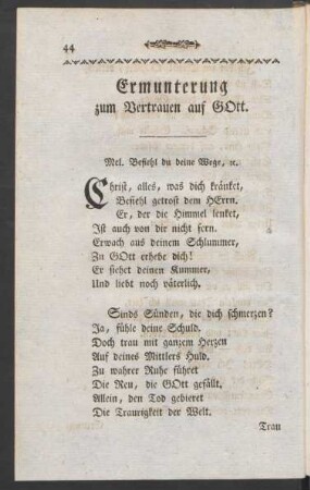 Ermunterung zum Vertrauen auf Gott