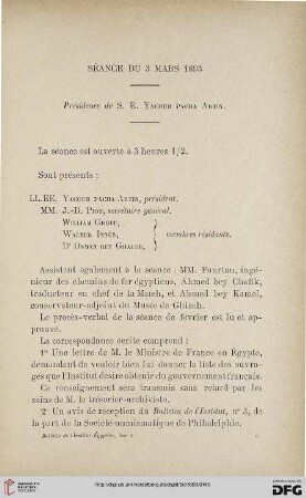 Séance du 3 mars 1893