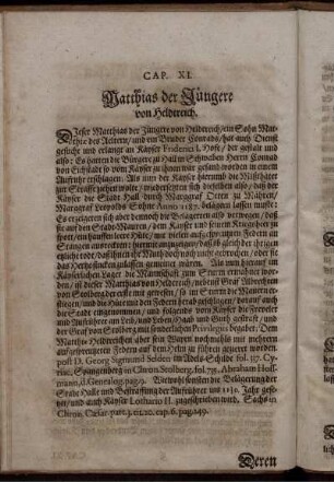 Cap. XI. Matthias der Jüngere von Heldtreich