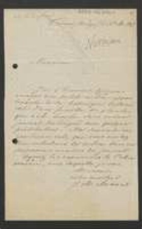 Brief von Johannes Musaeus Norman an Unbekannt
