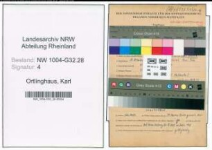 Entnazifizierung Karl Ortlinghaus , geb. 11.10.1896 (Verw.Angestellter)