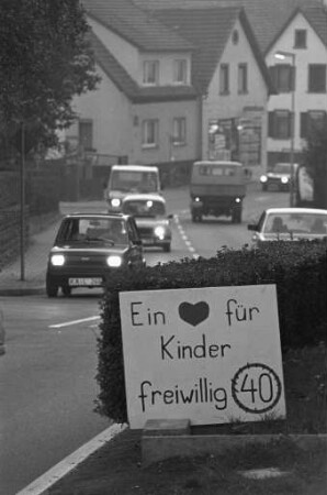 Plakataktion der "Bürgerinitiative Verkehrsberuhigung Wettersbach"