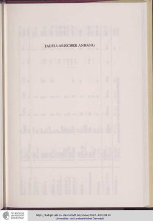Tabellarischer Anhang