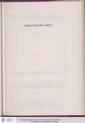 Tabellarischer Anhang