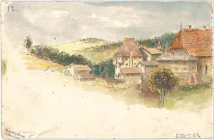 Neureuther, Eugen Napoleon; Deutschland; Österreich; Landschaftsskizzen - Schloss Saulburg bei Straubing (Perspektive)