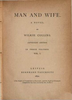 Man and wife : a novel. 1