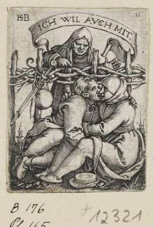Liebespaar mit einem Zuschauer, Blatt 11 der Folge "Bauernfest"