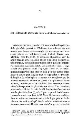Chapitre II. Exposition de la géométrie dans les traités élémentaires.