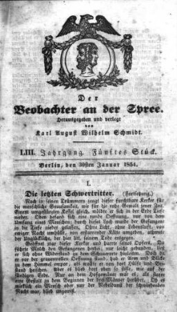 5. Stück, 30. Januar 1854