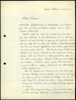 Anlage I. A. Brueckner an H. Knackfuß