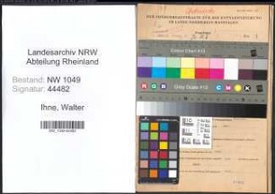 Entnazifizierung Walter Ihne , geb. 10.12.1919 (Kaufmaennischer Angestellter)