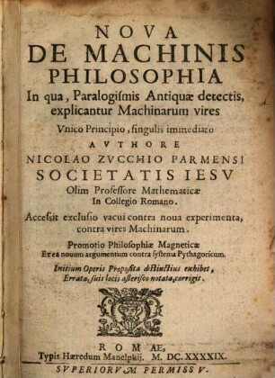 Nova de machinis philosophiae