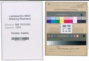 Entnazifizierung Kaethe Kockler , geb. 01.08.1886 ()
