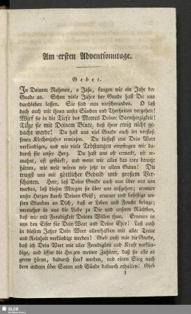Am ersten Adventsonntage