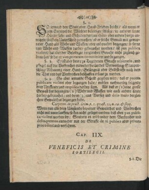 Cap. IIX. De Veneficis Et Crimine Sortilegii.
