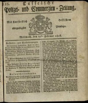 Nr. 15, Mittwoch, den 21sten Februar 1816