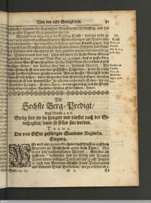 Die Sechste Berg-Predigt.